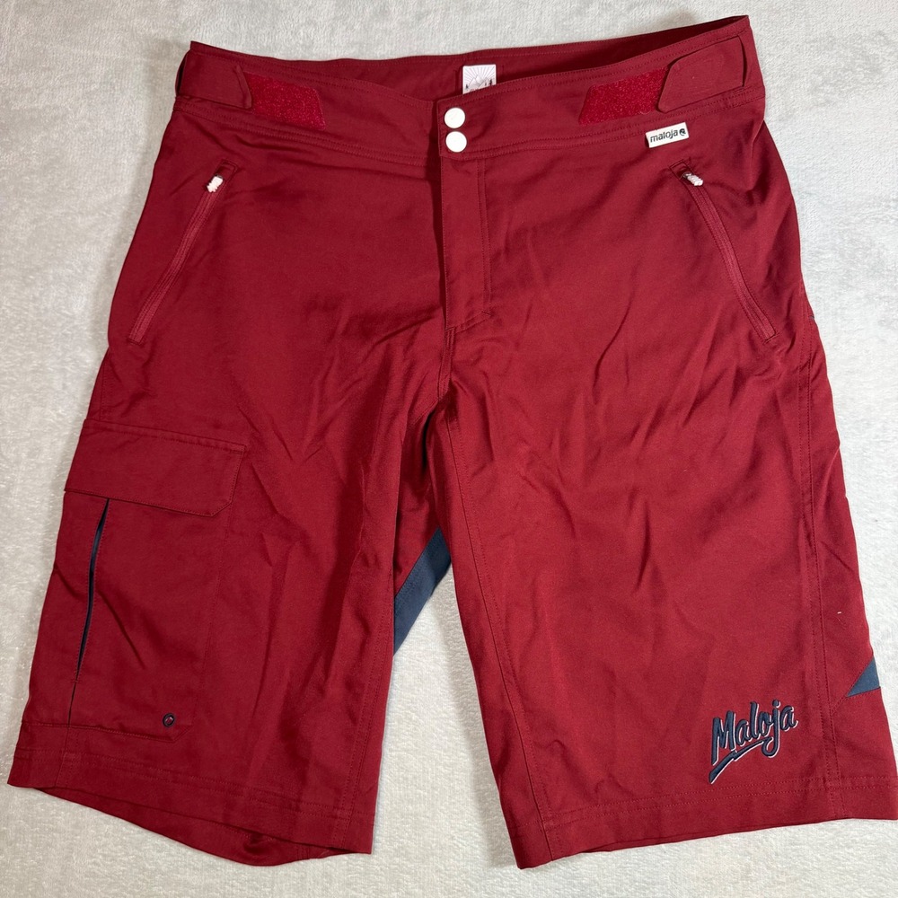 Maloja NeilM Mens XXL Mountain Bike Shorts Red Grey Star MTB Cycling 21269